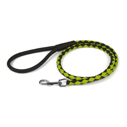 Dual-color braided round leather dog lead made from soft premium leather with reinforced stitching and durable hardware for stylish, comfortable walks