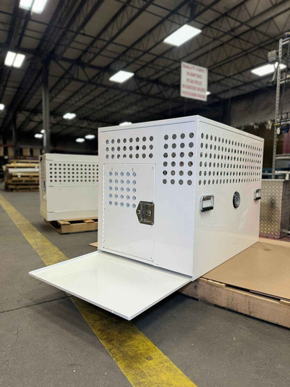 Owens 55328 Professional K9 Series Large Tactical Dog Crate End Door White Mill Finish Aluminum 24"W x 36"D x 29"H - IMG_2862_08dbb29c-acc9-43f0-893d-a2247141a51f