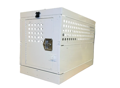 Owens 55318 Professional K9 Series Large Collapsible Working Dog Crate Single Compartment White Mill Finish Aluminum 22.25"W x 34"D x 29"H - IMG_2881_6dcc8e5e-0e8f-4240-a2a4-3120af6d78f8