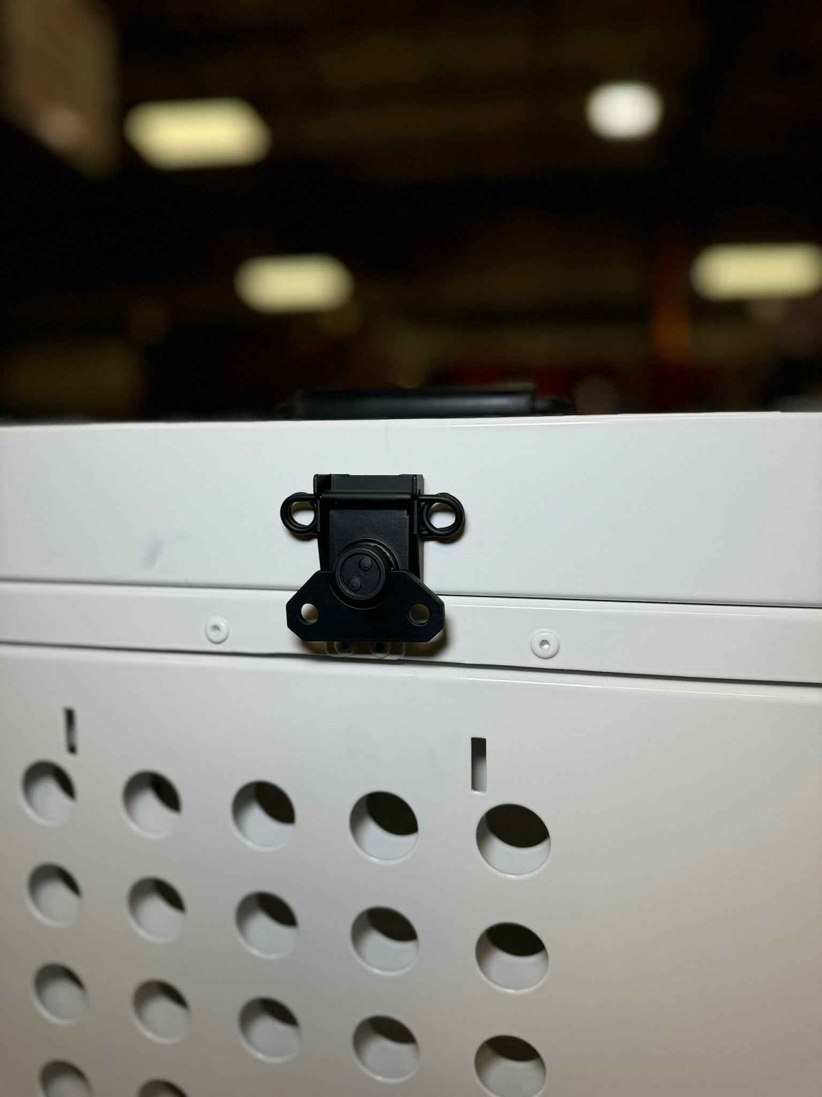 Owens 55305 Professional K9 Series XL Collapsible Working Dog Crate Single Compartment White Mill Finish Aluminum 22.25"W x 41"D x 29"H - IMG_2882