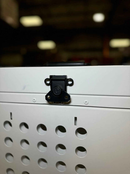 Owens 55318 Professional K9 Series Large Collapsible Working Dog Crate Single Compartment White Mill Finish Aluminum 22.25"W x 34"D x 29"H - IMG_2882
