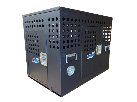 Owens 55336 Professional K9 Series X-Large Tactical Dog Crate Double Doors End & Side Black Mill Finish Aluminum 26"W x 40"D x 30"H - IMG_5570-removebg-preview