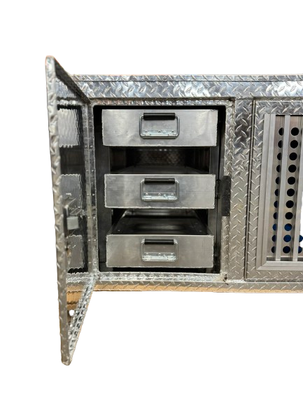 Owens 55127 Professional K9 Series Search & Rescue Dog Crate Single Compartment Side Drawer Storage Diamond Tread Aluminum 47"W x 45"D x 27"H - IMG_5720-removebg-preview_1