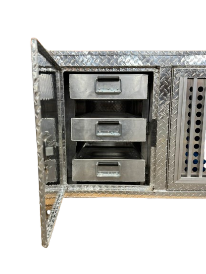 Owens 55127 Professional K9 Series Search & Rescue Dog Crate Single Compartment Side Drawer Storage Diamond Tread Aluminum 47"W x 45"D x 27"H - IMG_5720-removebg-preview_1