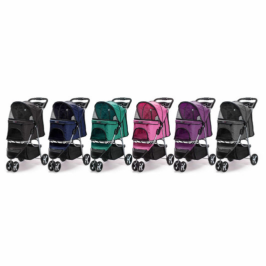 Casual pet stroller with removable cup holder – lightweight, foldable pet carrier for small dogs and cats, perfect for everyday walks and travel