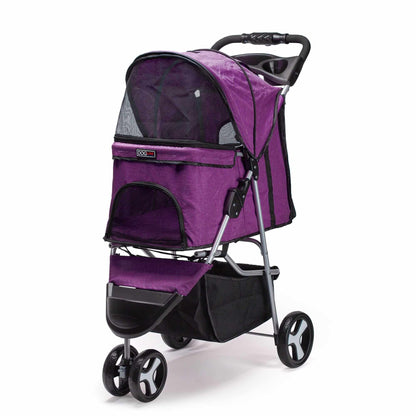 Casual pet stroller with removable cup holder – lightweight, foldable pet carrier for small dogs and cats, perfect for everyday walks and travel