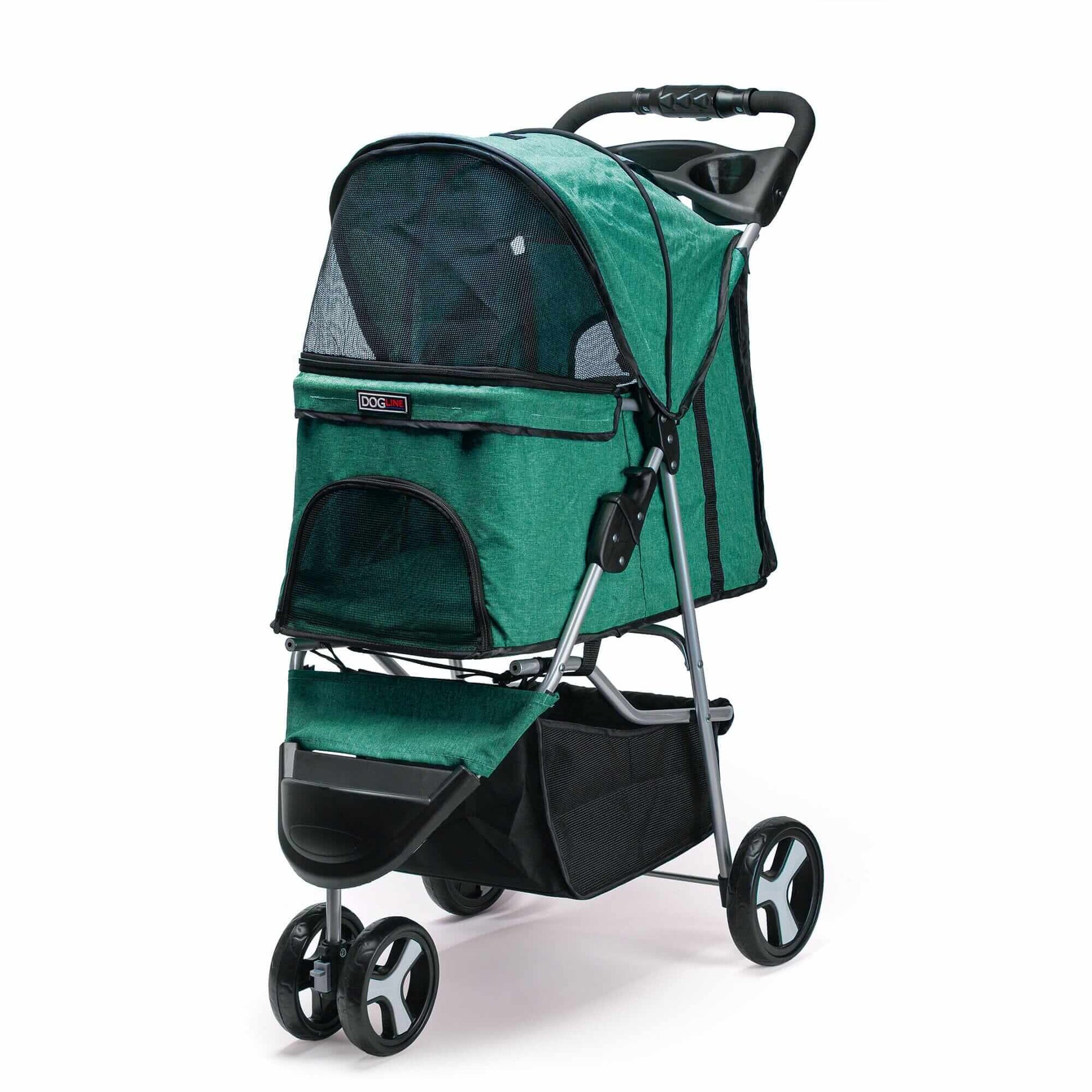 Casual pet stroller with removable cup holder – lightweight, foldable pet carrier for small dogs and cats, perfect for everyday walks and travel