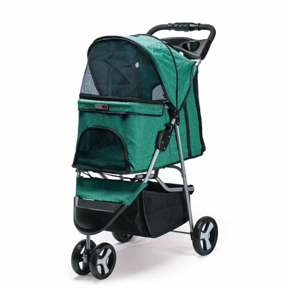 Casual pet stroller with removable cup holder – lightweight, foldable pet carrier for small dogs and cats, perfect for everyday walks and travel