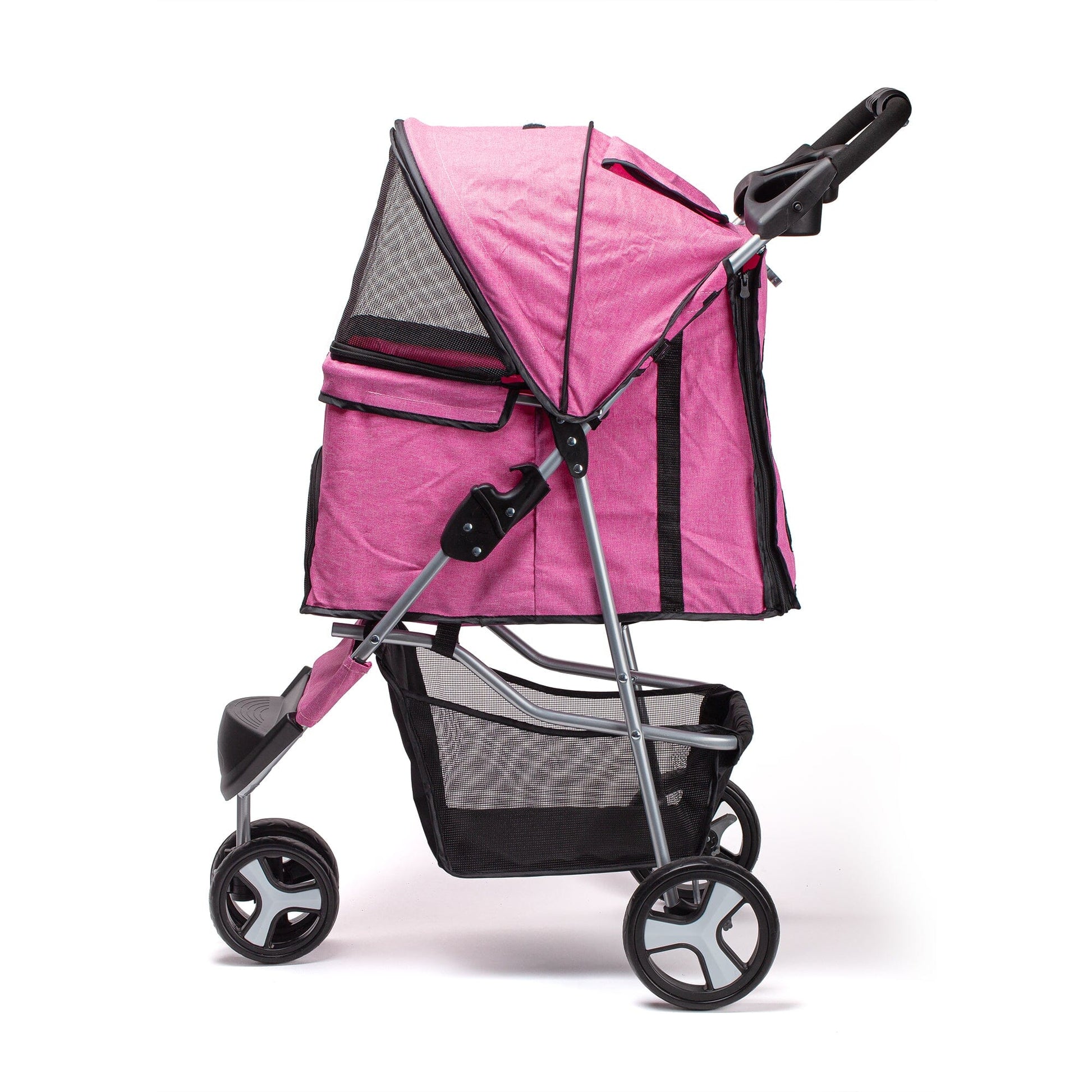 Casual pet stroller with removable cup holder – lightweight, foldable pet carrier for small dogs and cats, perfect for everyday walks and travel