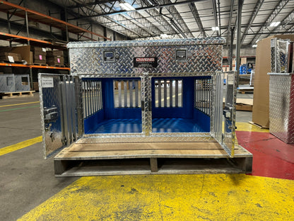 Owens Dog Box 55478 Shallow Double Compartment With Top Storage All Season Vents 38"W x 36"D x 26"H - IMG_9110