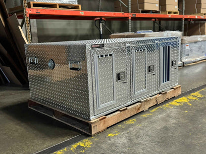 Owens Dog Box 55114L Hunter Series Tall Trailer Triple Compartment Left Swing Doors 58"W x 40"D x 24"H - IMG_9404