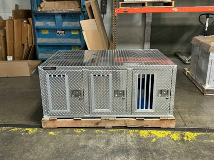 Owens Dog Box 55114L Hunter Series Tall Trailer Triple Compartment Left Swing Doors 58"W x 40"D x 24"H - IMG_9413