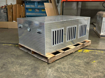Owens Dog Box 55114L Hunter Series Tall Trailer Triple Compartment Left Swing Doors 58"W x 40"D x 24"H - IMG_9416