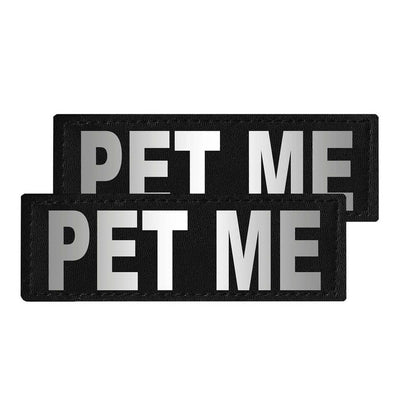 Set of 2 removable reflective patches for dog collars or harnesses to enhance nighttime visibility and safety