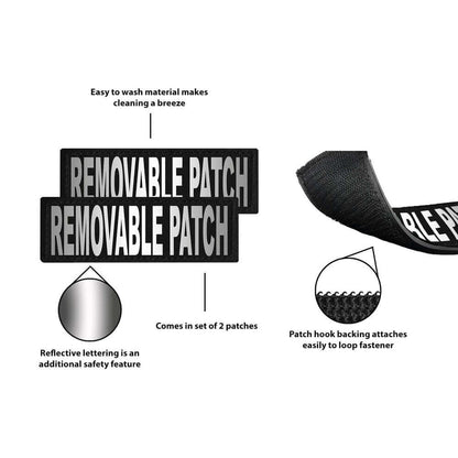 Set of 2 removable reflective patches for dog collars or harnesses to enhance nighttime visibility and safety
