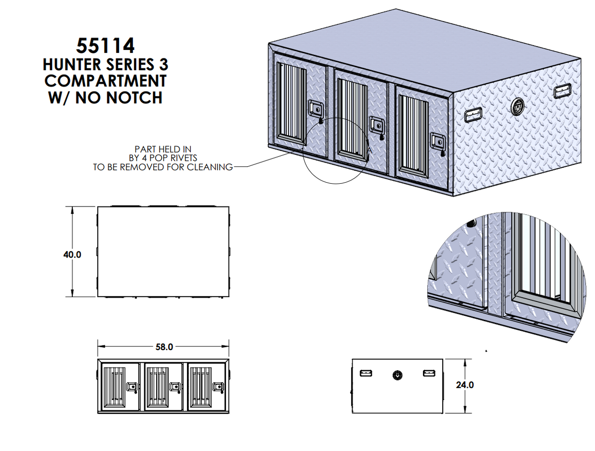 Owens Dog Box 55114L Hunter Series Tall Trailer Triple Compartment Left Swing Doors 58"W x 40"D x 24"H - Screenshot_2025-05-19_134016