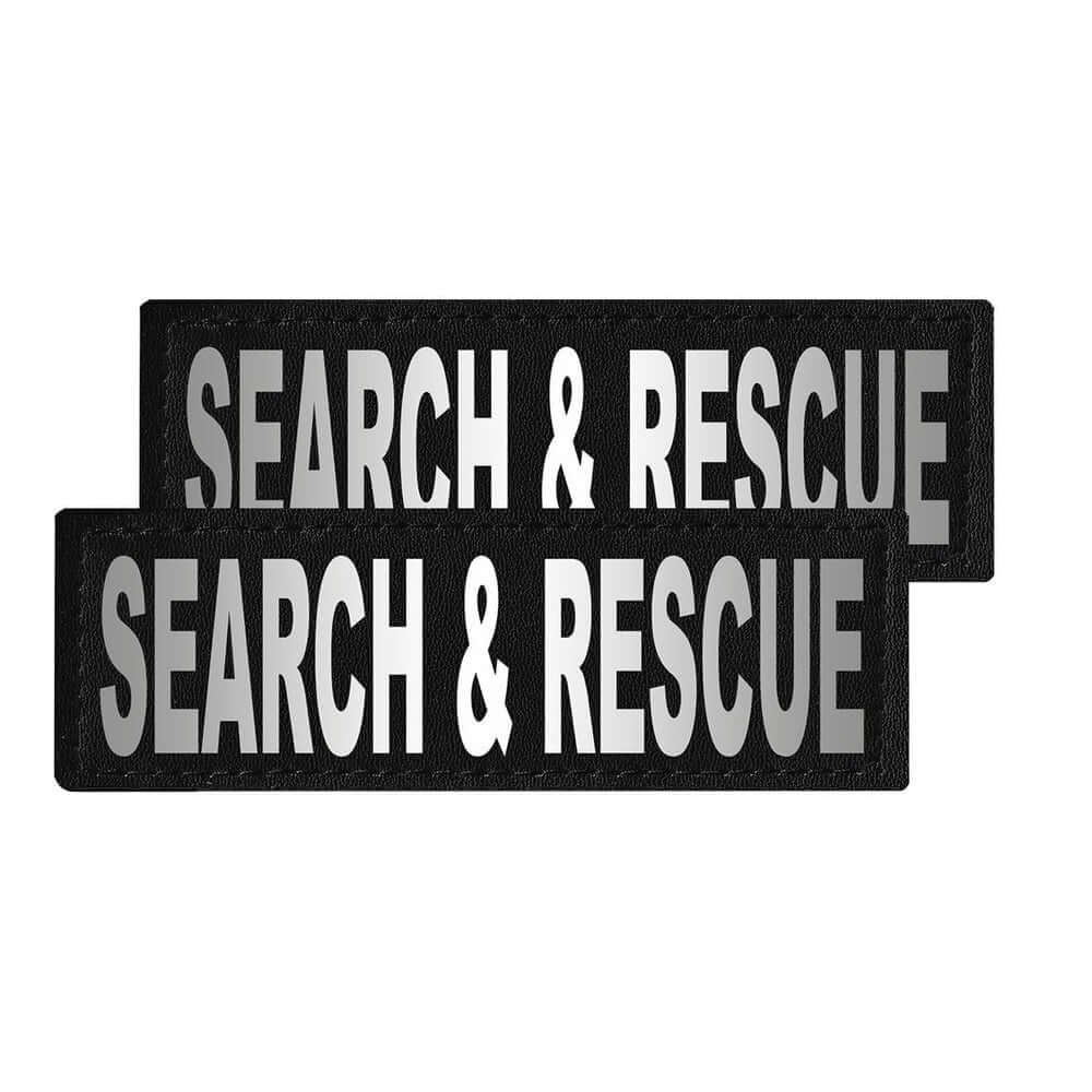 Set of 2 removable reflective patches for dog collars or harnesses to enhance nighttime visibility and safety