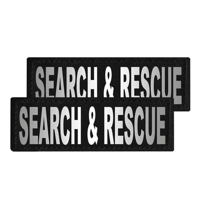 Set of 2 removable reflective patches for dog collars or harnesses to enhance nighttime visibility and safety