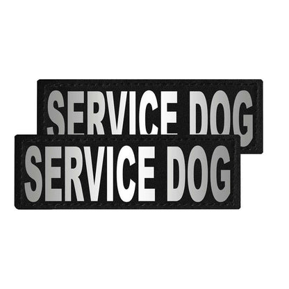 Set of 2 removable reflective patches for dog collars or harnesses to enhance nighttime visibility and safety