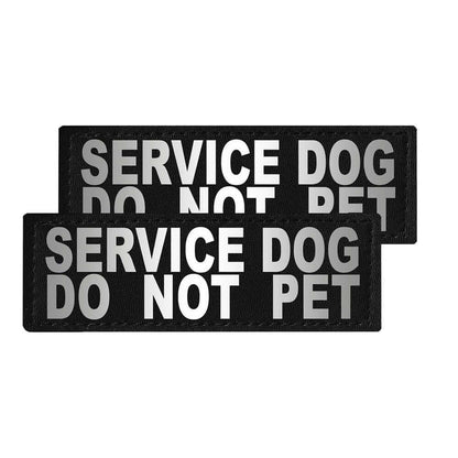 Set of 2 removable reflective patches for dog collars or harnesses to enhance nighttime visibility and safety