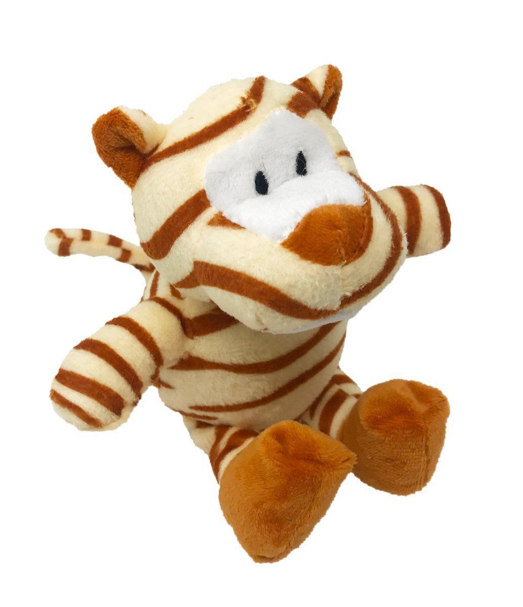 6-inch tiger mini dog toy – soft, durable plush toy for small dogs with interactive squeaker