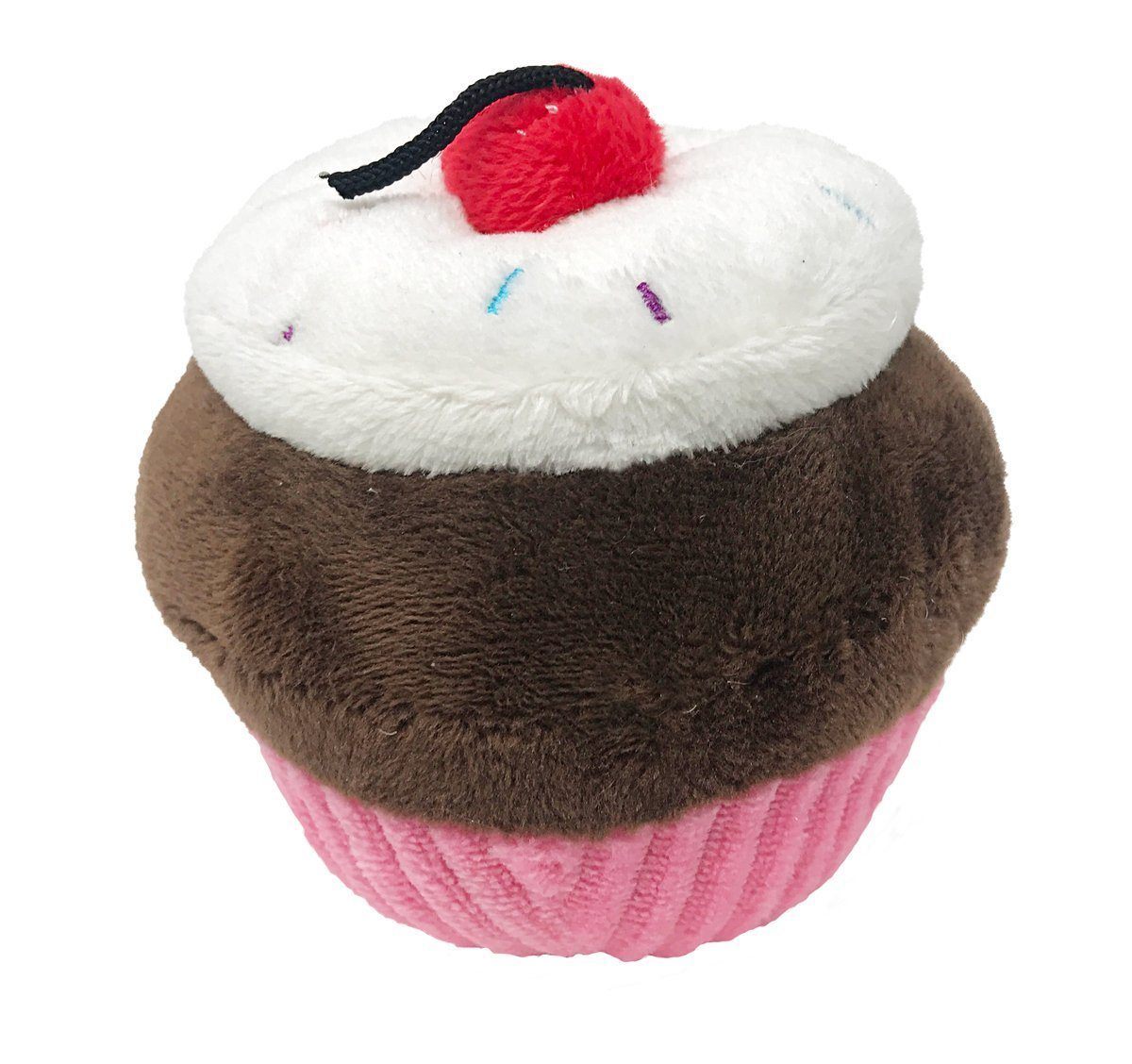 6-inch cupcake mini dog toy – soft, durable plush toy for small dogs with interactive squeaker