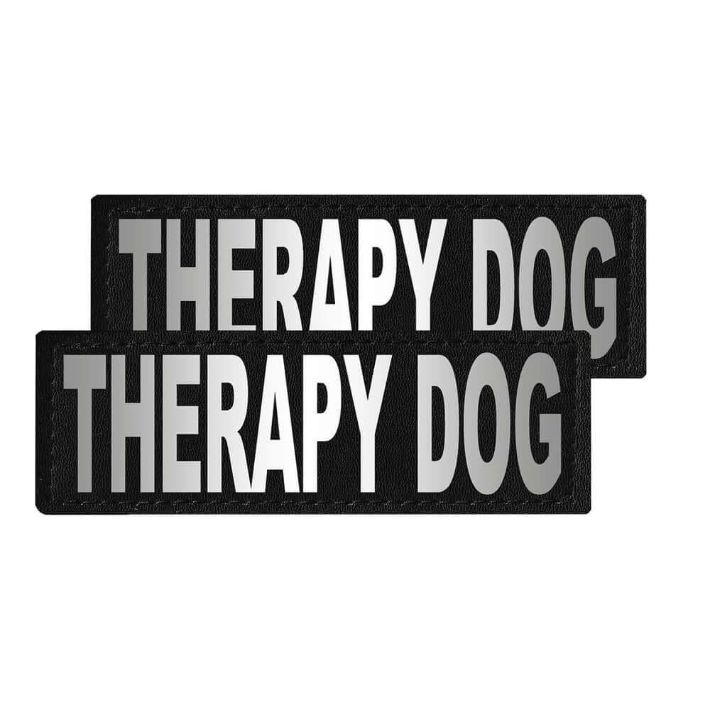 Set of 2 removable reflective patches for dog collars or harnesses to enhance nighttime visibility and safety
