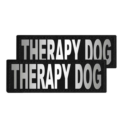 Set of 2 removable reflective patches for dog collars or harnesses to enhance nighttime visibility and safety