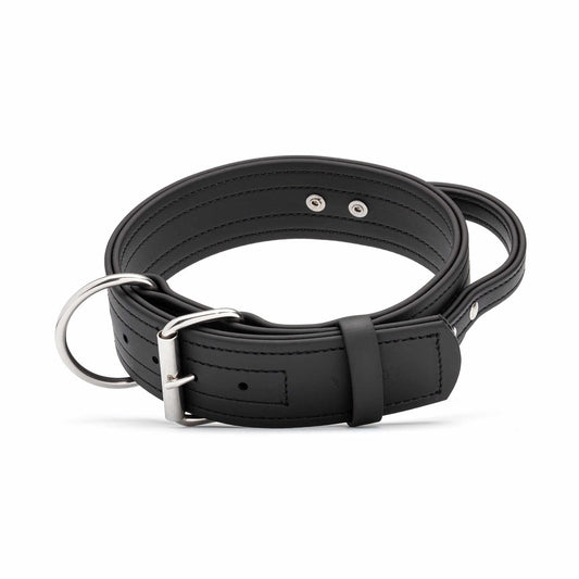 Viper Biothane working dog collar with built-in handle and durable stainless steel hardware – waterproof, odor-resistant, heavy-duty collar for training and control
