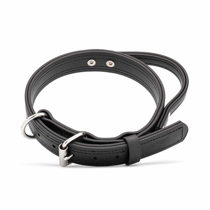 Viper Biothane working dog collar with built-in handle and durable stainless steel hardware – waterproof, odor-resistant, heavy-duty collar for training and control