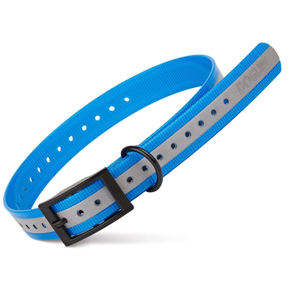 Blue E-Collar replacement strap with reflective strip