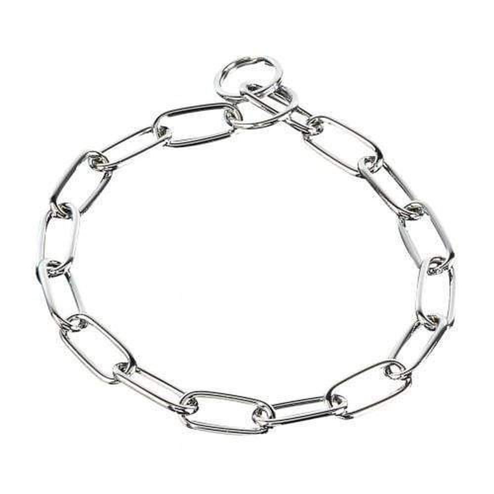 Herm Sprenger long link fur saver collar – chrome-plated steel dog collar designed to reduce fur damage during training