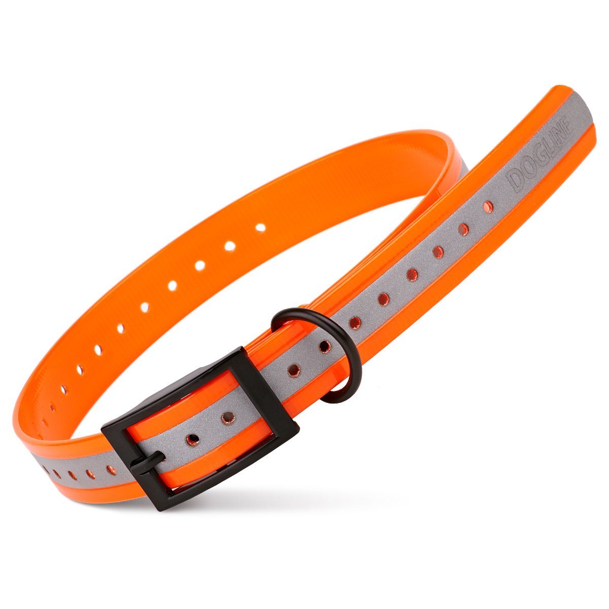 Orange E-Collar replacement strap with reflective strip