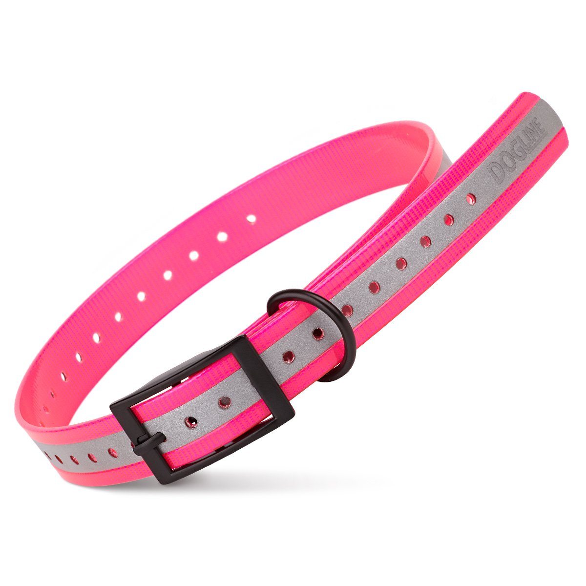 Pink E-Collar replacement strap with reflective strip