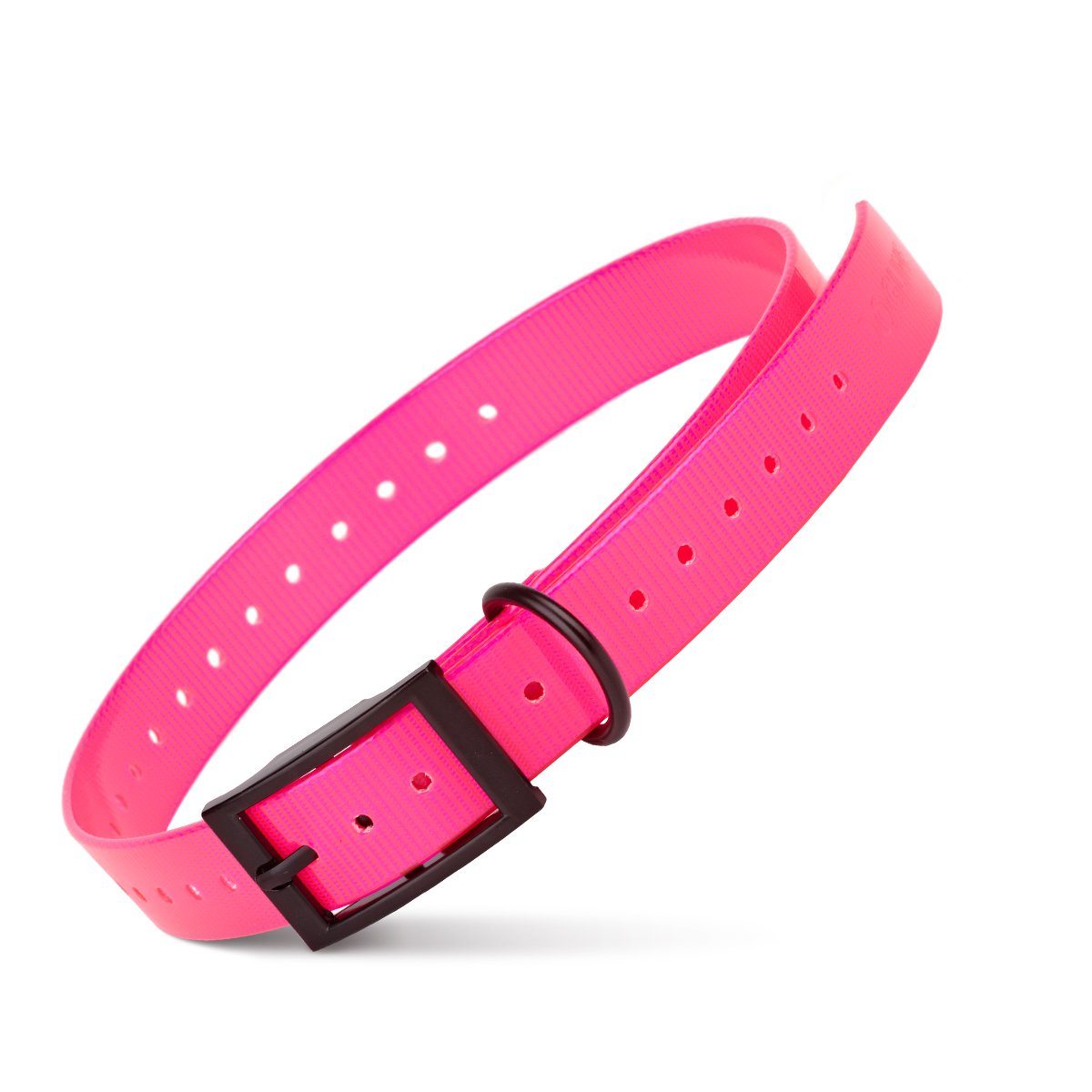 Translucent pink Biothane dog collar