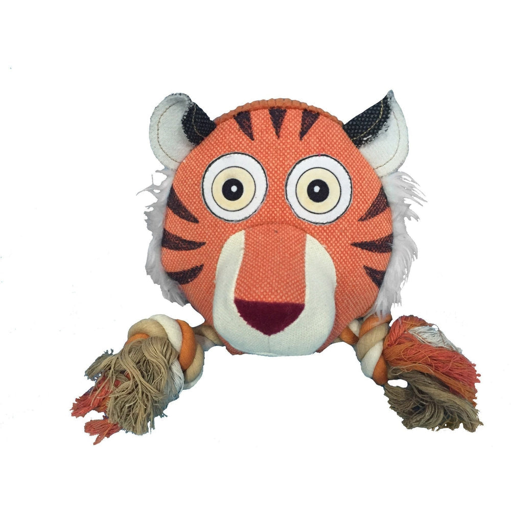 Safari animal-themed dog toys set with durable ball and rope, perfect for interactive play and chewing