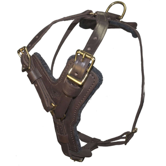 Durable Viper Typhoon leather harness designed for working and protection dogs being displayed on a white background